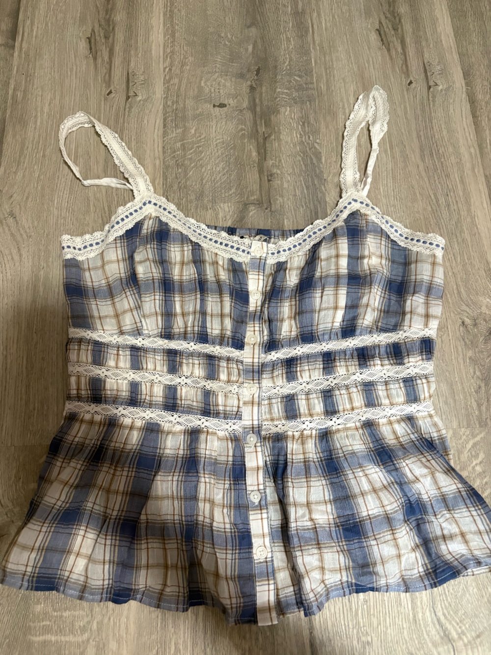 Nwt American eagle blue plaid tank top size medium